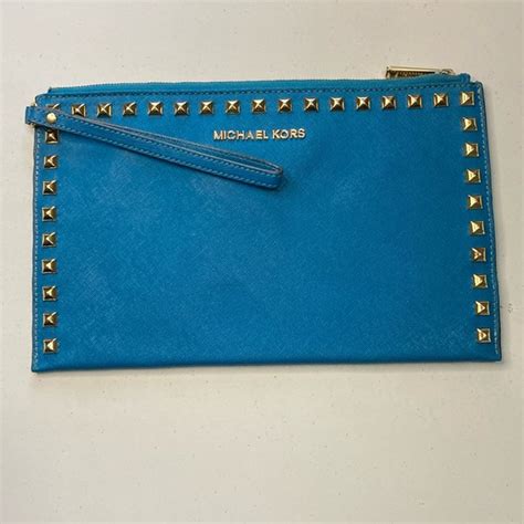 Michael Kors Teal Goldtone Hardware Shoulder Bag 